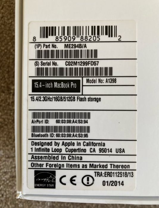 15" Apple MacBook Pro Silver