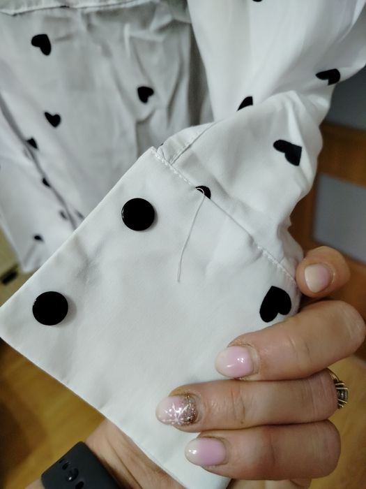 Biała koszula w serca M/L