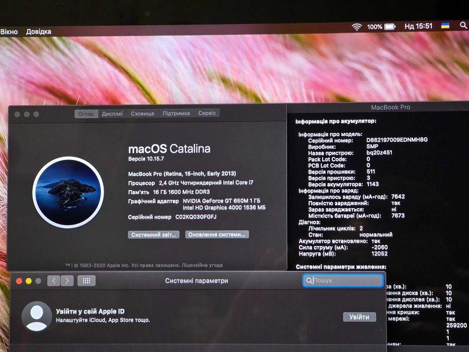 Ноутбук Apple MacBook Pro 15 retina 2013 a1398 core i7/16/500ssd