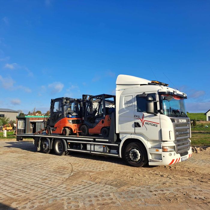 Transport wózków widłowych, ładowarek, podnośników, ciągników, koparek