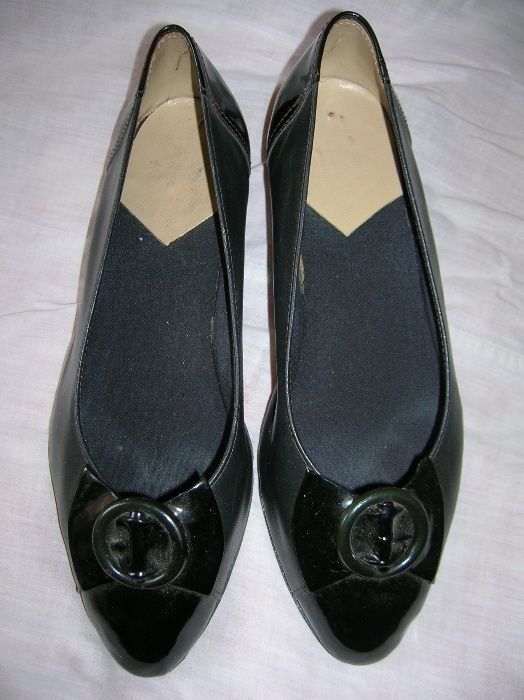 туфлі, туфли, лодочки, святкові,шкіра+лак р38,39, 25см,низька танкетка