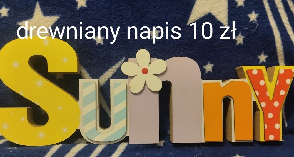Drewniana ozdoba napis Sunny