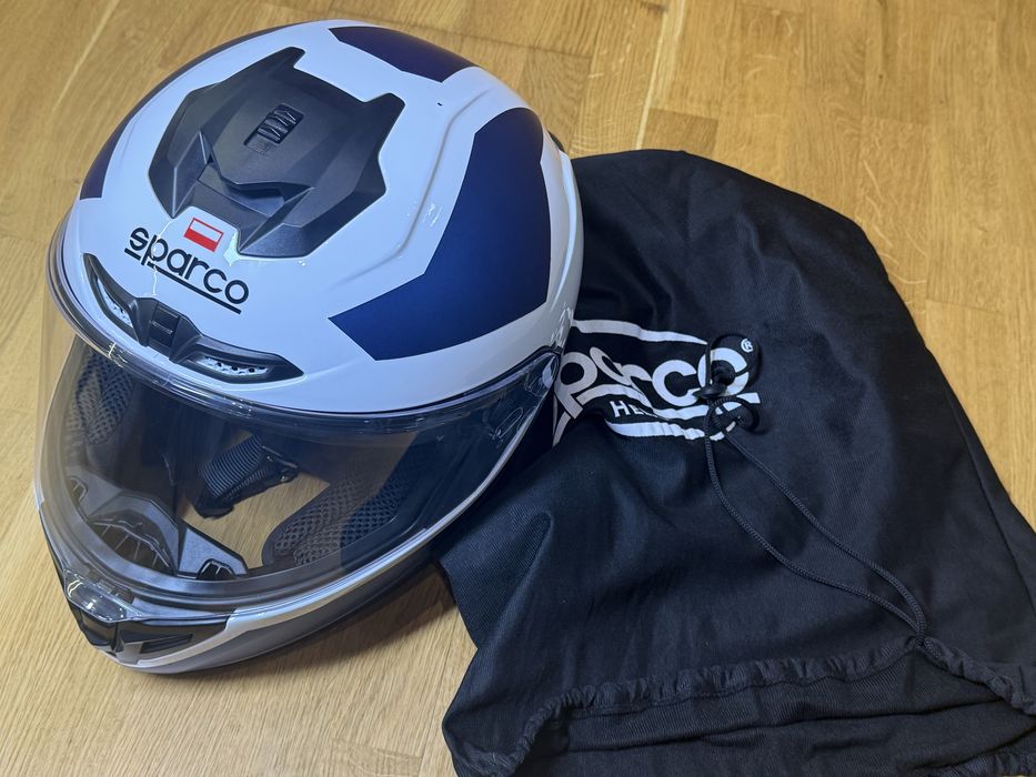 Kask Sparco X-PRO biały rozmiar M stan idelany. Personalizowany