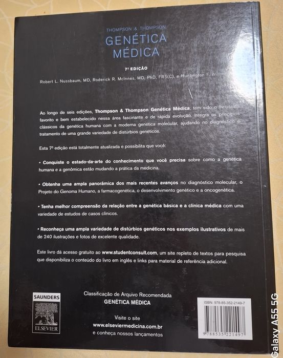 Genética Médica, Thompson & Thompson, 7ª edição,  Elsevier.