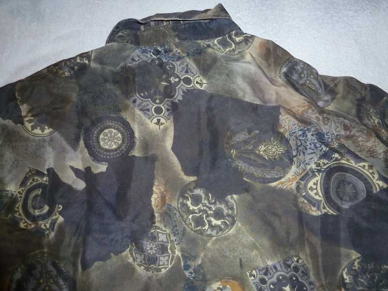 Camisa nova pura seda padronizada Marks & Spencer 4 / L