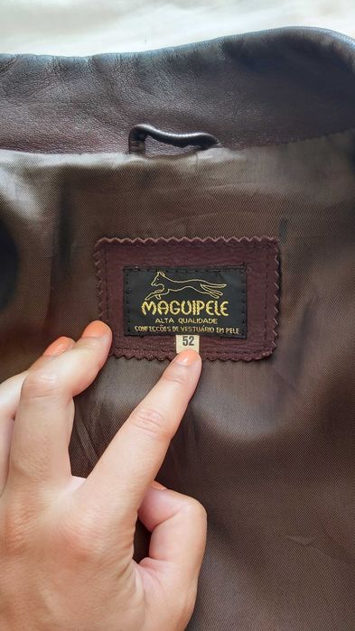 Casaco de couro masculino