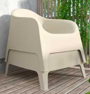 Conjunto de 2 poltrona ikea exterior skarpo beje e mesa