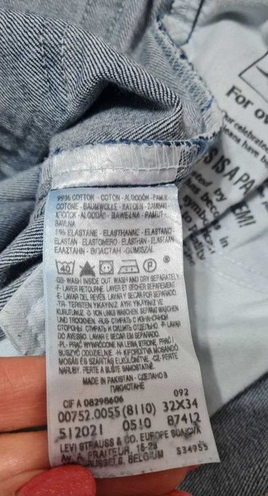 Чоловічі джинси Levi's 752 W32 L34