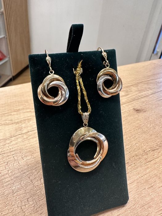 Złote Kolczyki wisiorek próba 333