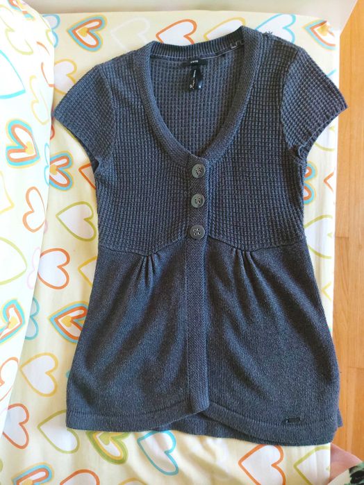 Blusão de malha de lã, para meia estação