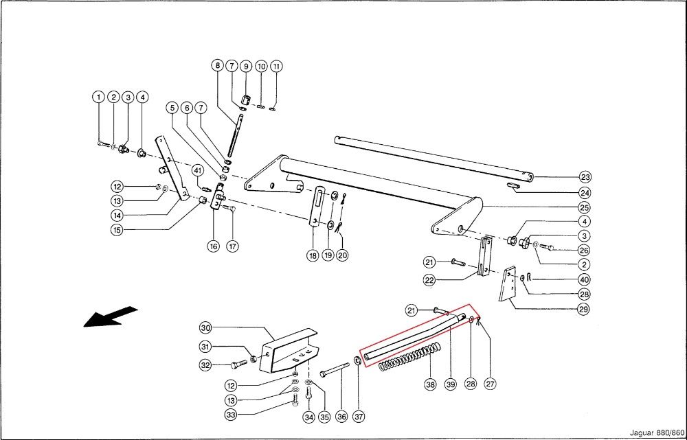 Pręt gięty sprężyny gniotownika sieczkarni Claas Jaguar