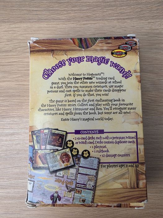 Harry Potter Trading Card Game 2001 - pudełko i dodatki po starterze