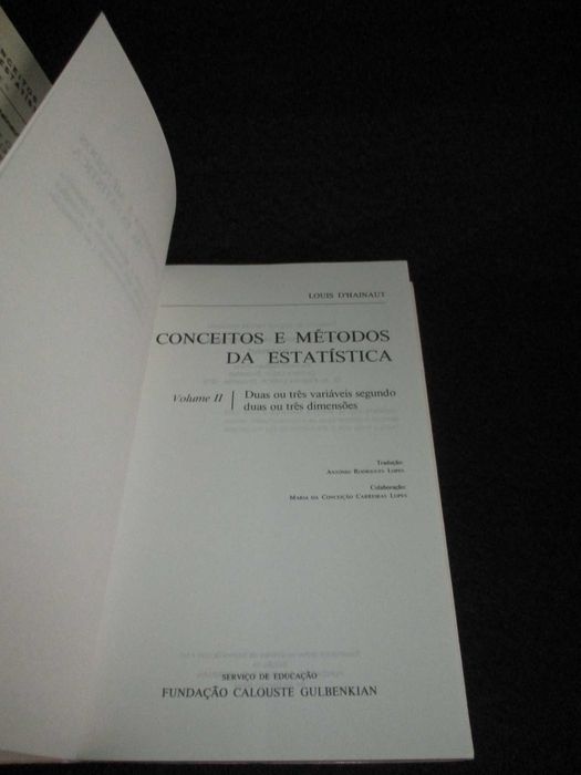 Livros Conceitos e Métodos da Estatística Louis D'Hainaut 2 Volumes