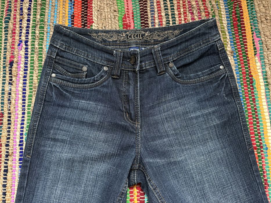 Джинсы средняя талия 34 36 синие клеш прямые flared bootcut 2000s 90s