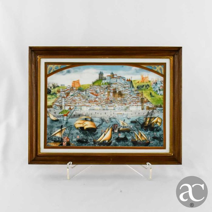 Quadro / Placa em porcelana Vista Alegre “Vista Panorâmica de Lisboa”