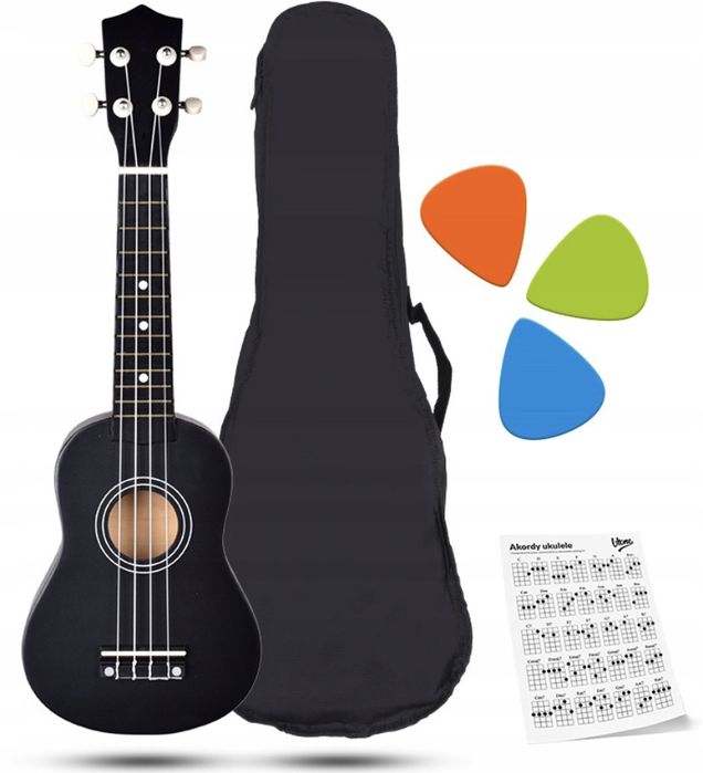 Ukulele Sopranowe Drewniane Do Nauki 3 KOLORY Dla Dzieci Prezent