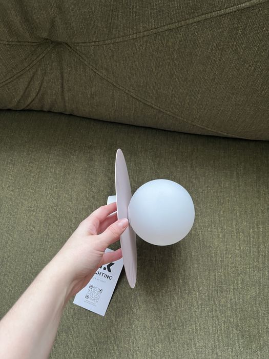 2 x Kinkiet różowy okrągły do sypialni styl skandynawski