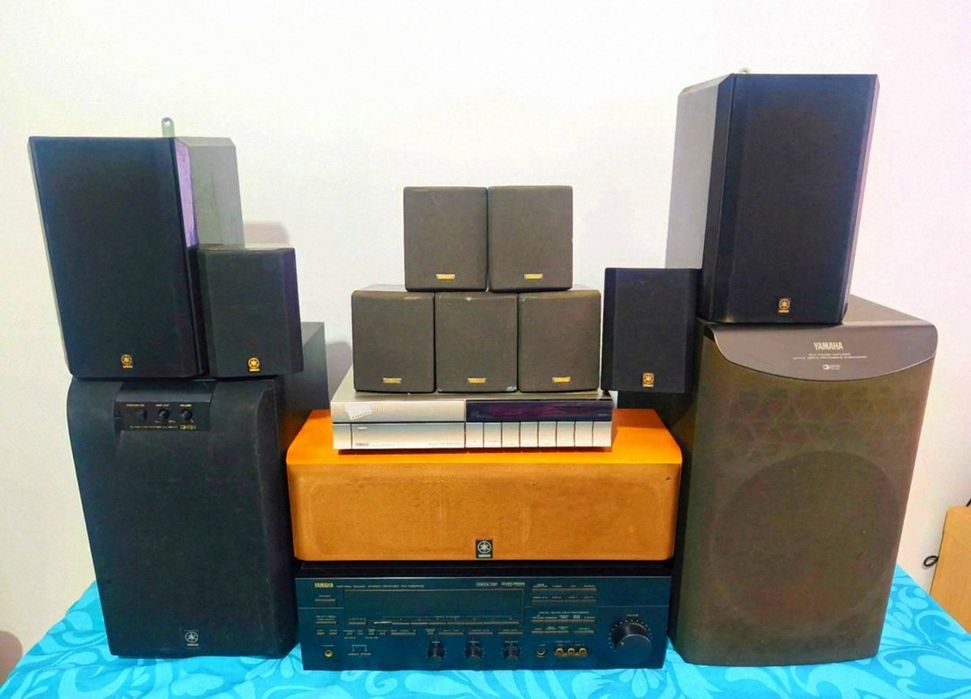 Sistema Home Cinema Yamaha Completo 5.1 + Subwoofer + Receiver