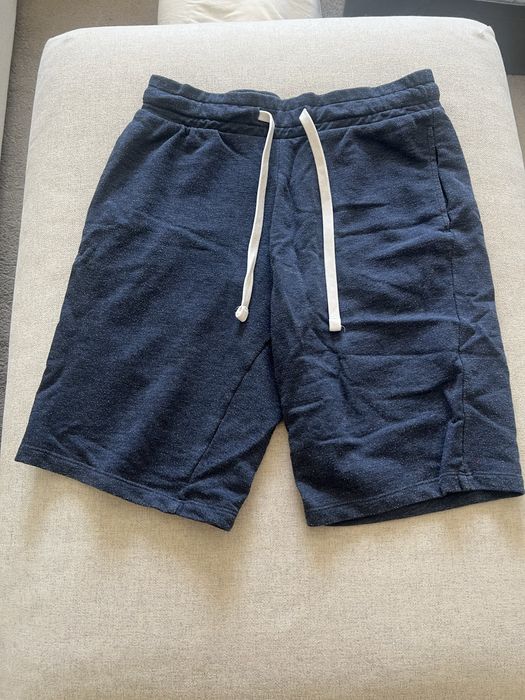 Calções casuais azul-escuro com cordão