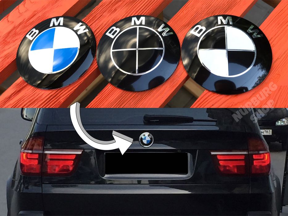 Алюминиевая наклейка на эмблему багажника BMW Е70 Е71 F15 F16 F25 F26