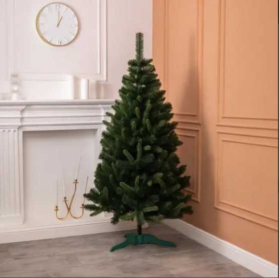 Ялинка штучна 90 см зелена ПВХ гілки Стійка тринога