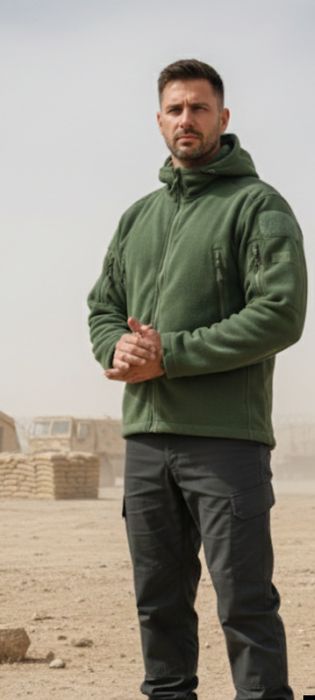 Тактическая флисовая куртка, флиска с капюшоном XL 54