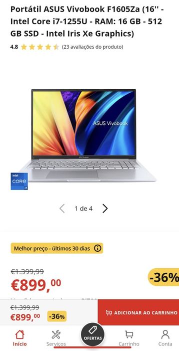 Venda Asus VivoBook F1605Za 16" (aceito ofertas)