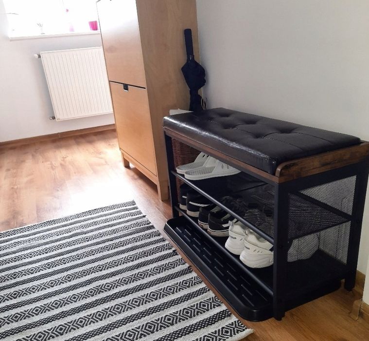 Stylowa szafka na buty regał przedpokój loft ławka ławeczka  obita