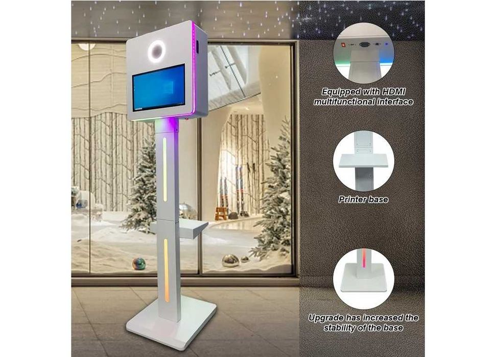 Fotobudka ekran 15,6 cala NOWA, wbudowany komputer + walizka transpor.