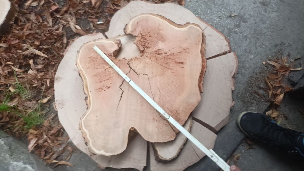 Plastry drzewa suszone i strugane