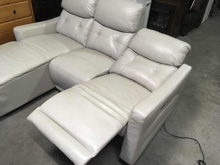 Narożnik skóra elektryczny rozkładany relax mały