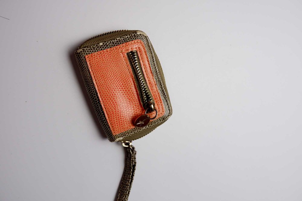 Мини кошелек под кожу рептилия на молнии женский визитница ключница