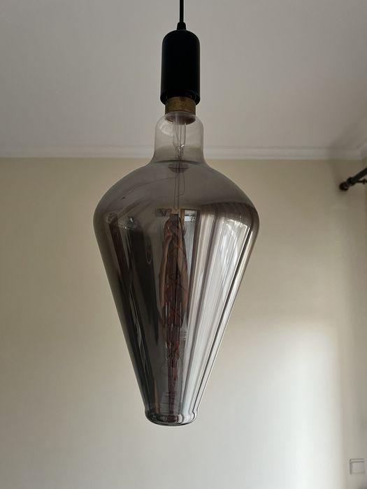 Candeeiro com lampada homa prateado