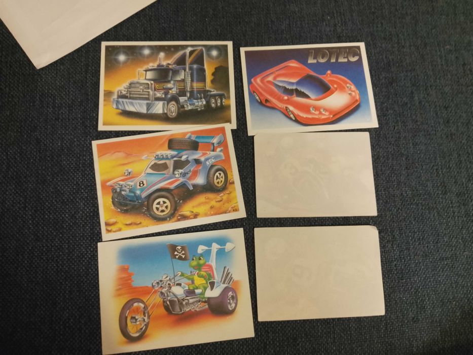 stare karteczki z notesików motyw samochody i motocykle lata 80-90