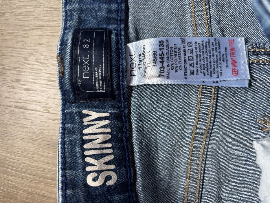 Jeansy NEXT 146 dlugie spodnie jeansowe skinny