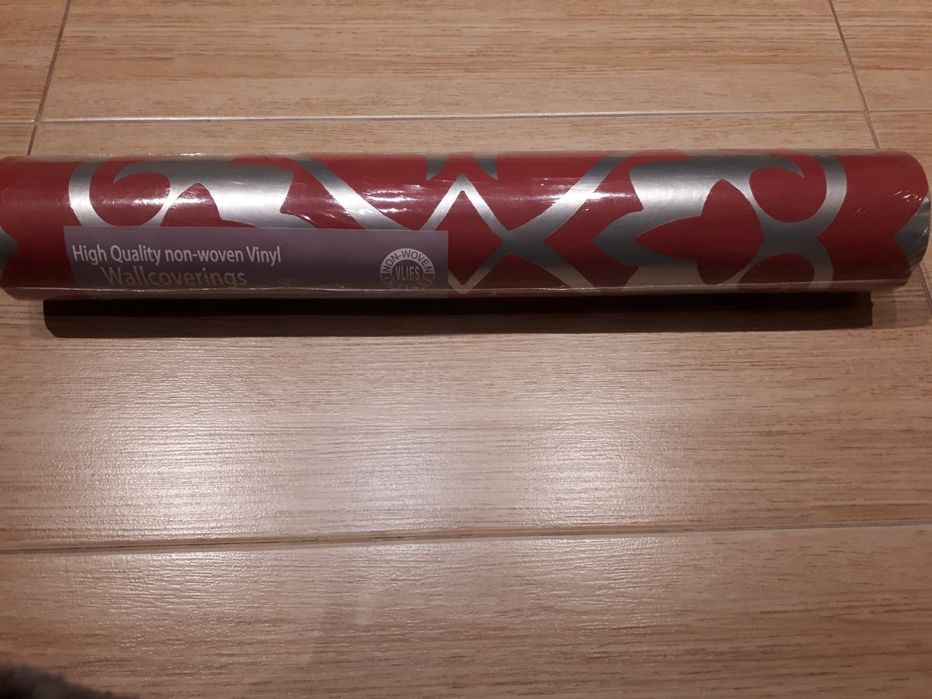 Tapeta Glamour Vinyl malinowo-srebrna