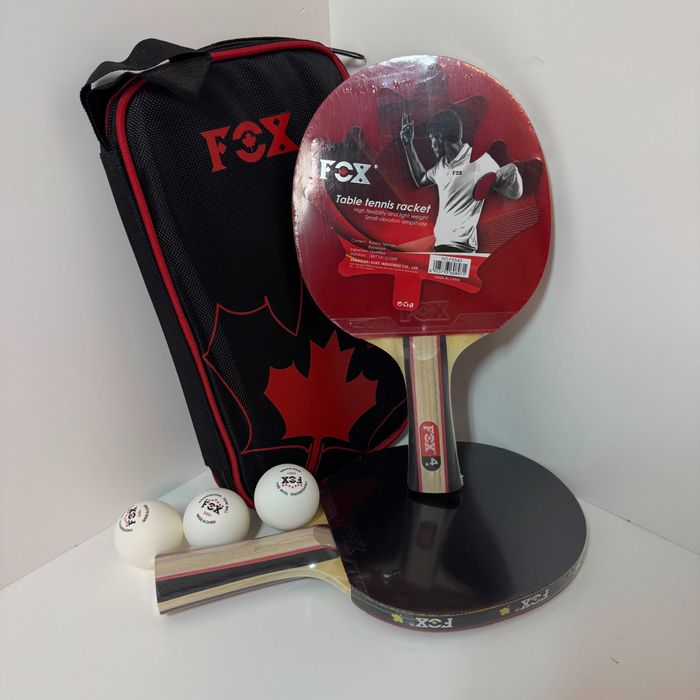 Набір для настільного тенісу пінг понгу FOX 2 ракетки 3 м’ячі та чохол