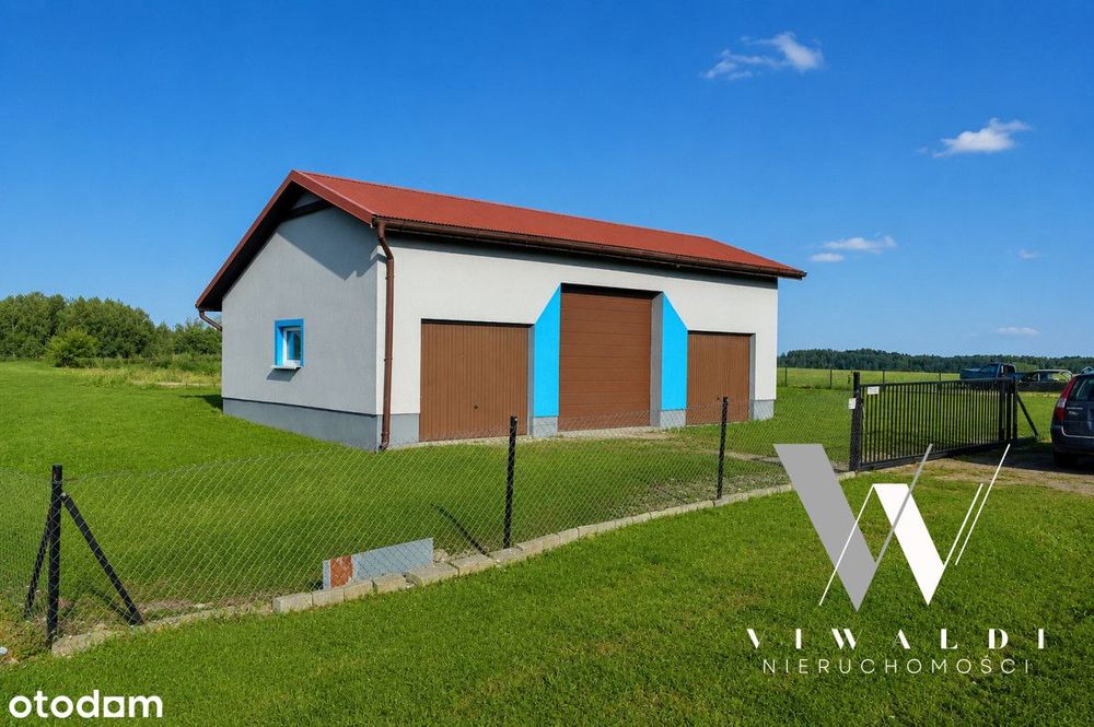 Działka ze stawem i garażami – Mazury!!!
