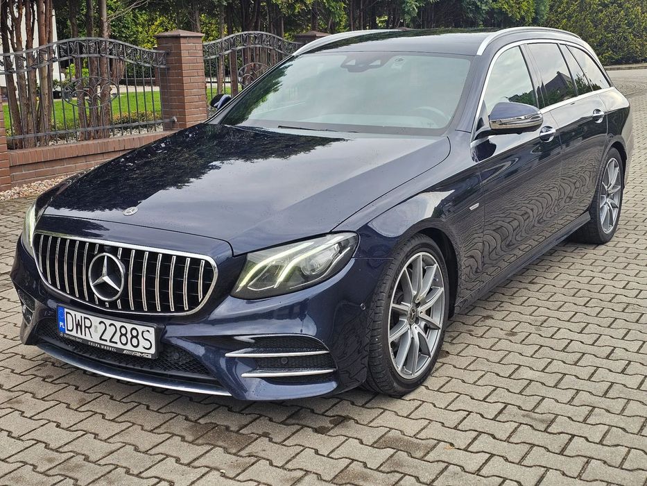 Mercedes-Benz Klasa E Bezwypadkowy,2xAMG,360°,Masaże,Burmester,Hud,Keyless,Hak,czarny sufit