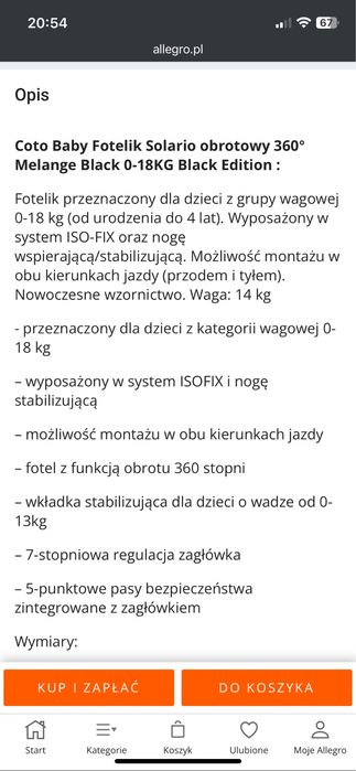 Fotelik obrotowy stan dobry