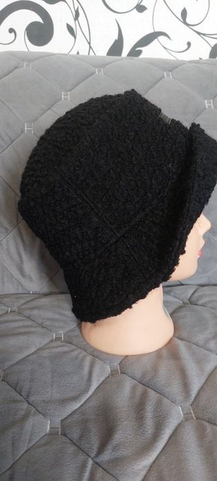 Панама женская тедди утепленная черная