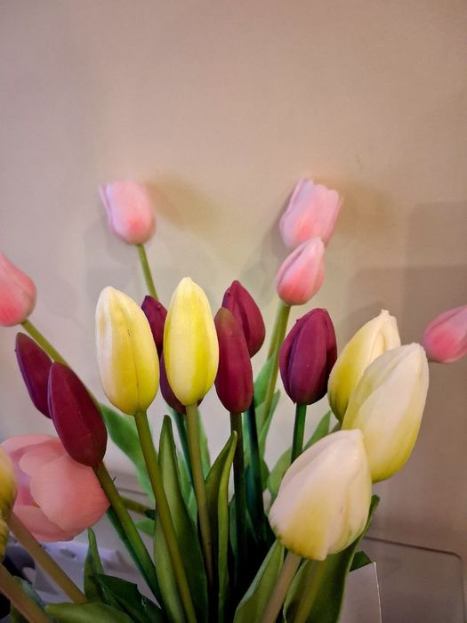 Тюльпани Білі,Рожеві,Бордові,Квіти.Латексні .Штучні