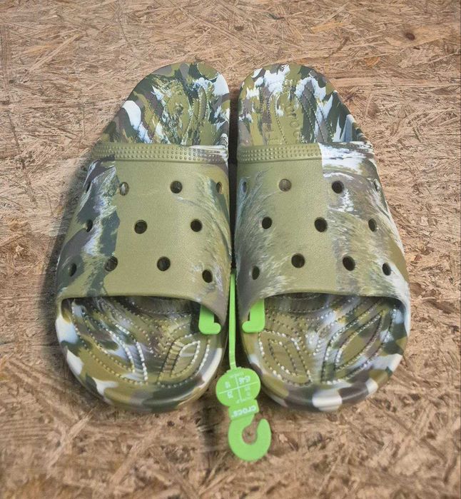 Шльопанці Crocs Classic Marbled Icon Slide, М7-М13, 100% оригінал