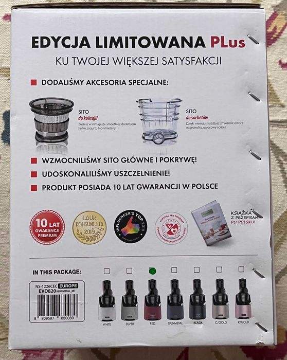 Kuvings evo820 plus wyciskarka wolnoobrotowa soku