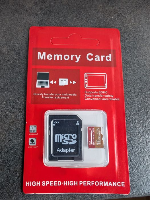 Karta pamięci MicroSD 16gb + adapter