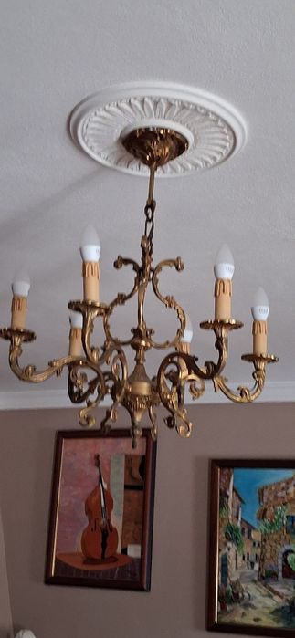 Candeeiro de teto em bronze optimo estado
