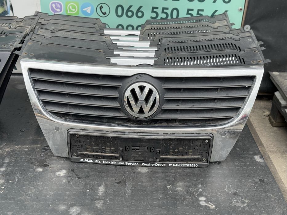 Решітка радіатора переднього бампера пассат б6 volkswagen passat b6