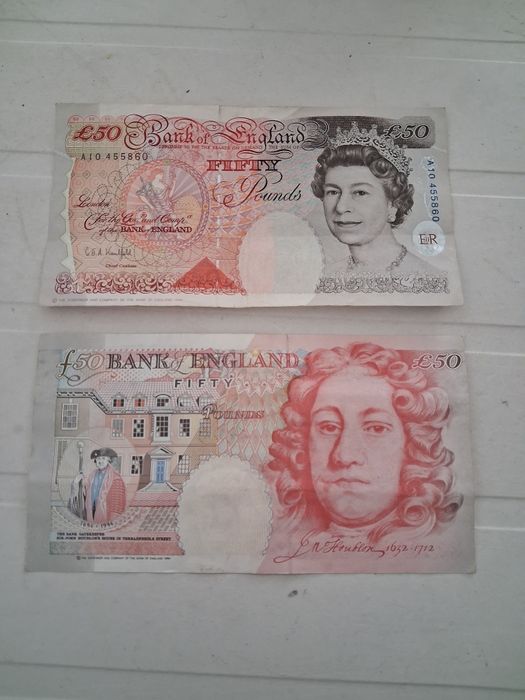 Notas 50 libras rainha isabel 2