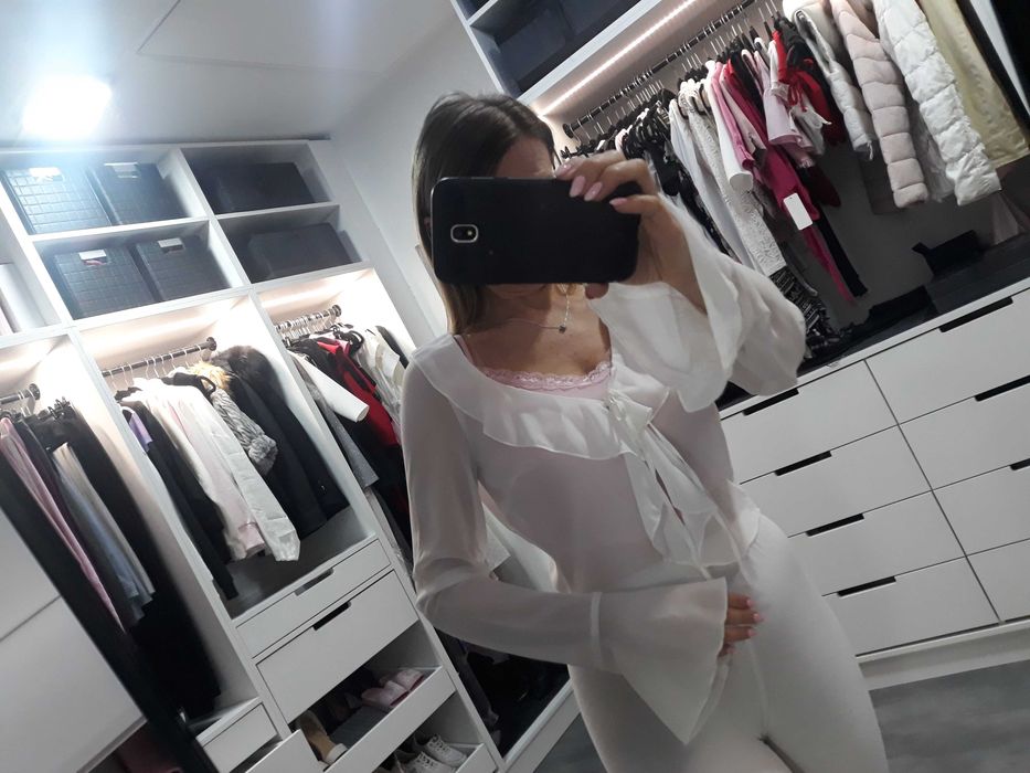 Biała szyfonowa bluzka mgiełka r 36 H&M nowa metka