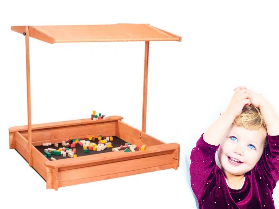 Piaskownica drewniana z daszkiem